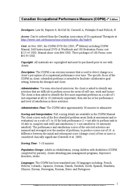 Copm Assessment Forms 的图像结果