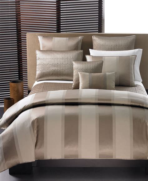 CLOSEOUT! Hotel Collection "Wide Stripe Bronze" Bedding Collection ...