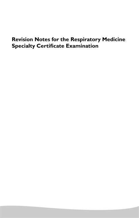 SOLUTION: Revision notes for the respiratory medicine specialty ...
