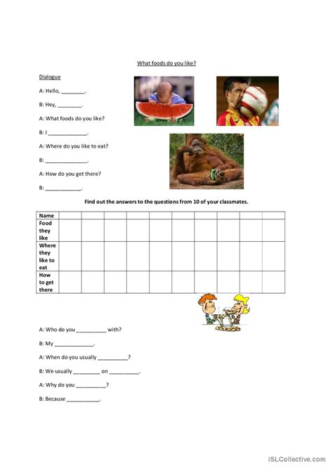 What Do You Like Worksheets 的图像结果