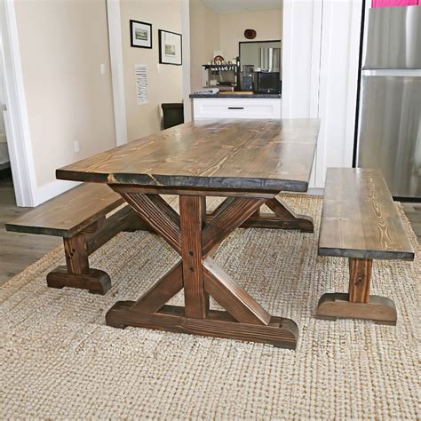 DIY Farmhouse Dining Table with Free Plans