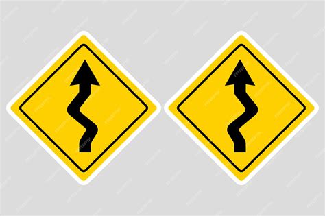 Premium Vector | Winding road ahead sign vector design