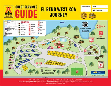 Calumet, Oklahoma Campground Map | El Reno West KOA Journey