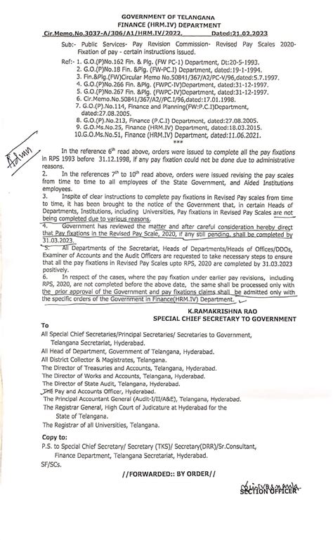 Pay Revision Commission- Revised Pay Scales 2020- Fixation of pay Cir ...