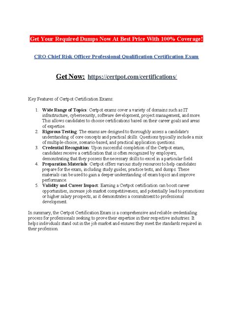 CRO Chief Risk Officer Professional Qualification Certification Exam ...