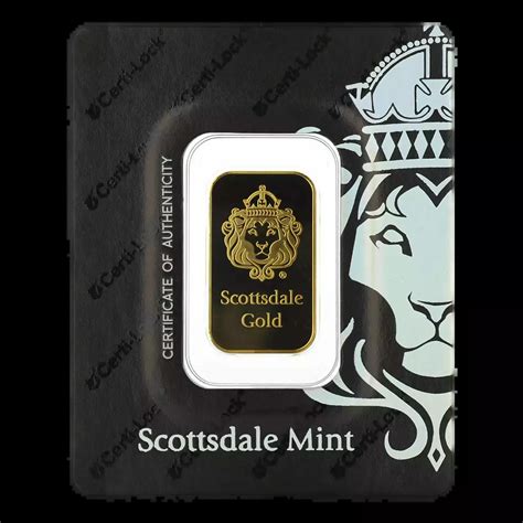 Scottsdale Mint 10g Gold Lion Bar in Certilock - Oceanside