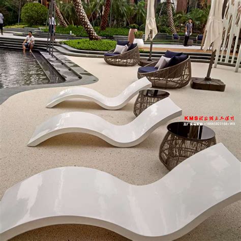 玻璃钢躺椅户外沙滩长椅白色座长凳休闲坐椅游泳池S形菱形休息-阿里巴巴