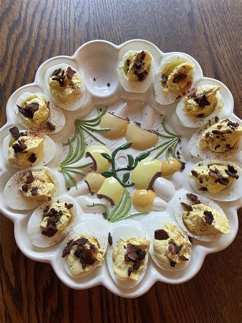 Snagged this cute egg platter at a swap meet and made my first batch of ...