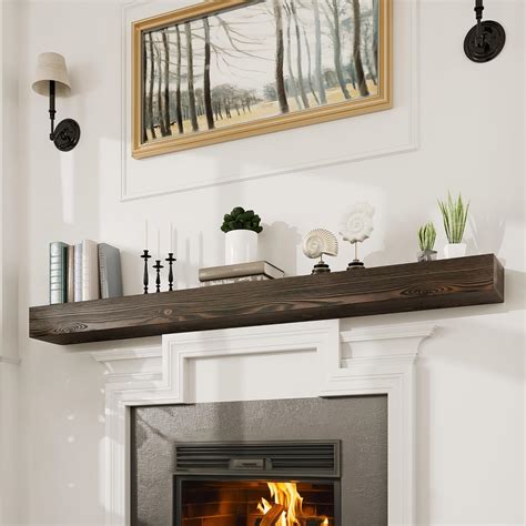 Amazon.com: Woodlands-USA 72 Floating Fireplace Mantel Wood Shelf ...