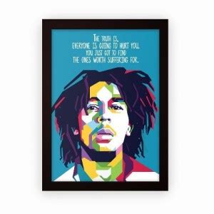 Bob Marley 'Everyone Is Going To Hurt You' Quote Framed Poster For Wall ...