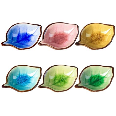 Buy Colias Wing Colorful Leaf Shape Design Multipurpose Porcelain Side ...