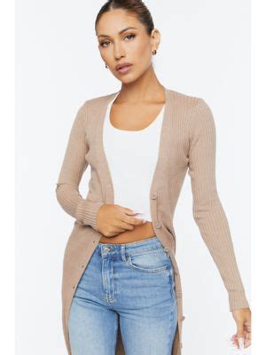 Buy Forever 21 Solid Beige Knee length Front opened Cardigans Online