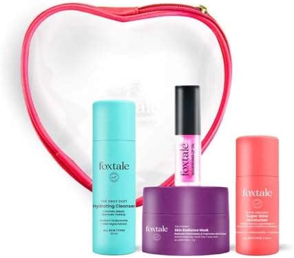 Foxtale Glow On Heartbeat Skincare Gift Set | Hydrating Cleanser, Tan ...