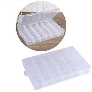 Radha 36 Grids Clear Multi-Utility Plastic Storage Box with Adjustable ...