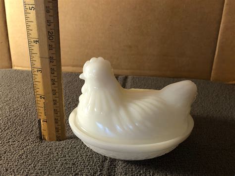 Vintage Hazel Atlas Glass Co. Milk Glass Chicken/hen on Nest - Etsy