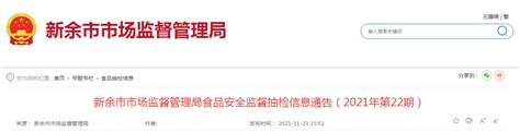 江西省新余市市场监管局抽检312批次食品 6批次不合格-中国质量新闻网