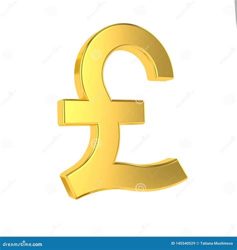 GBP Sign. 3d Golden British Pound Symbol Isolated on White Background Stock Illustration ...
