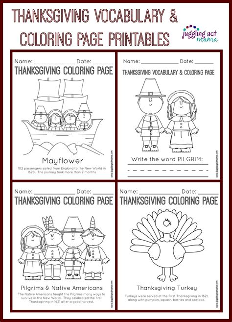 Thanksgiving day worksheets for kids