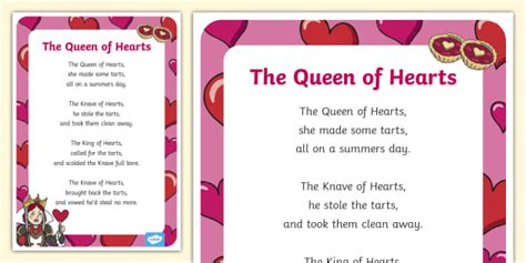 The Queen of Hearts Nursery Rhyme Poster (Teacher-Made)