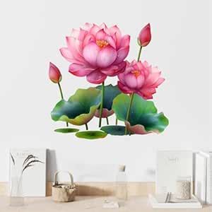 Decal O Decal Elegant Lotus Flower Wall Sticker for Living Room ...