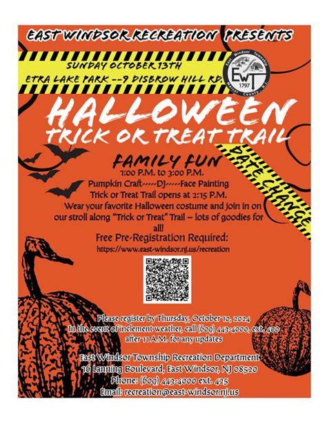 East Windsor Recreation Presents Halloween Trick Or Treat Trail at Etra ...