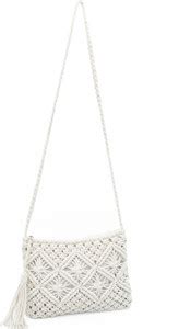 Saaz White Sling Bag Sling Bag for girls woman macrame sling bag White ...