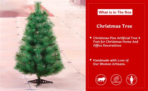 Buy CraftVatika Pine Christmas Artificial Tree 4 Feet for Christmas ...