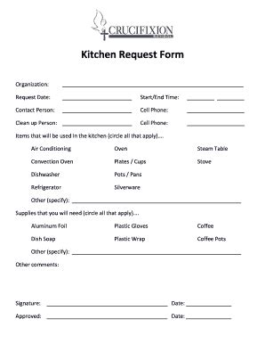 Kitchen Request Form - Fill Online, Printable, Fillable, Blank | pdfFiller