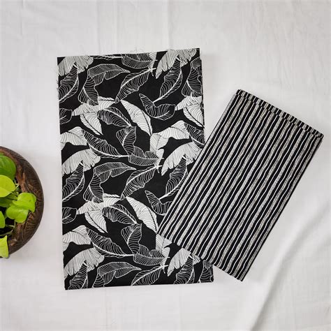 SATYA-Pure Cotton Black With White Feather Motif Screenprint Top And W ...