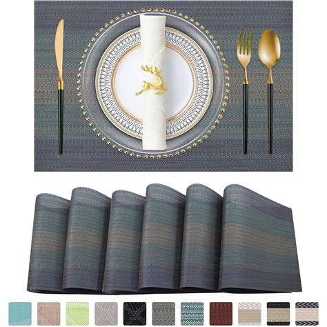 Placemats, Woven Cross Weave Place Mats for Dining Table Mats, PVC ...