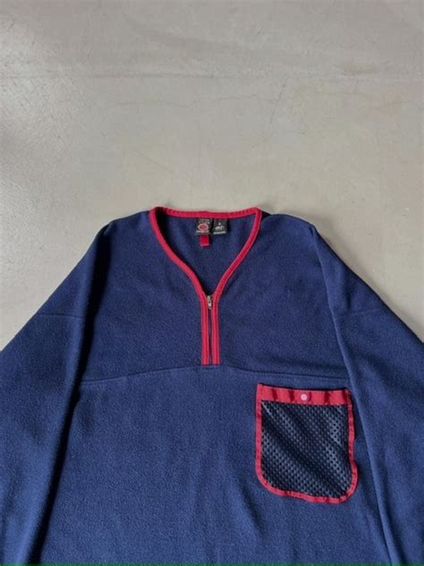 ネイビー×レッドXL：00s patagonia LOTUS DESIGNS パタゴニア ロータスデザイン スナップT フリース プルオーバー ...