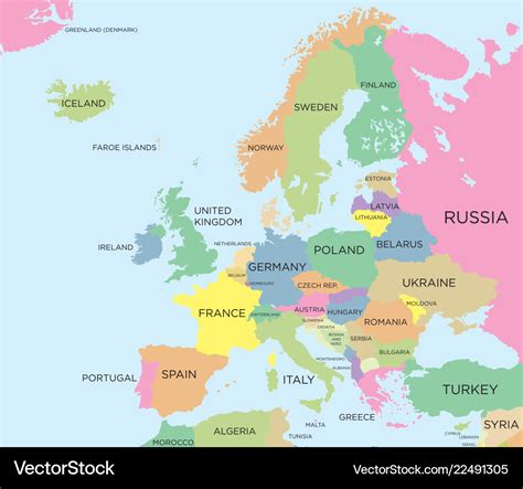 Political Map of Europe 的图像结果