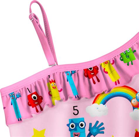 Buy KG PINK Numbers Boys Two Piece Swimsuit Costume Cartoon Swimwear ...