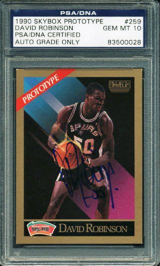 Lot Detail - David Robinson Signed 1990 Skybox Basketball Card - Graded ...