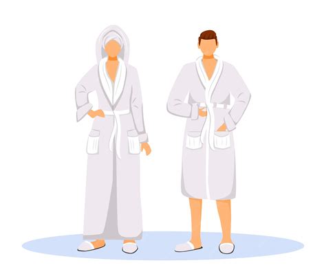 Les clients de l'hôtel portant des peignoirs illustration vectorielle ...