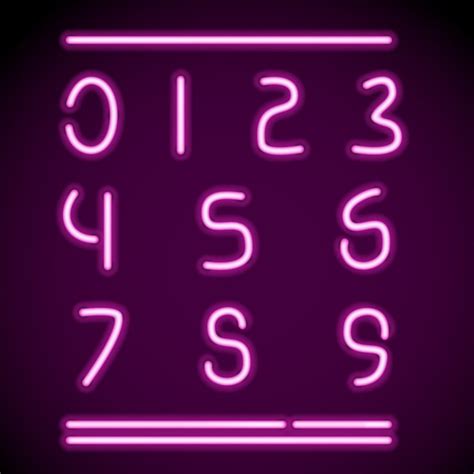 Neon lights numbers Vectors - Download Free High-Quality Vectors from ...
