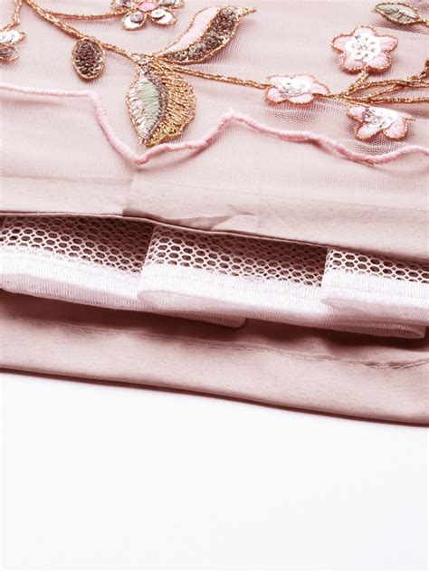 Grey Net Sequinse Work Semi-Stitched Lehenga & Unstitche