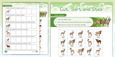 Gr3 Maths T3 Ordering Numbers: Activity Sheet (CAPS)