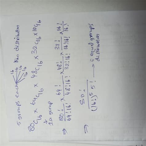Number of ways of dividing 80 cards into 5 equal groups of 16 each is ...