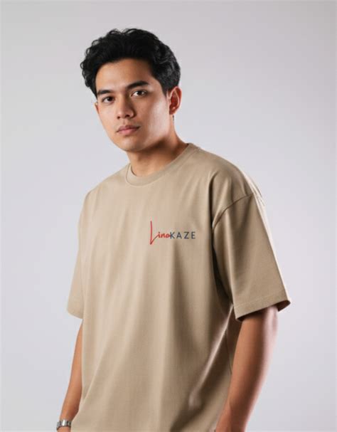 Linokaze VOID Tee Sand Beige Oversized Minimal T-Shirt