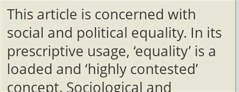 "issues of equality are central to a democracy" justify the statement ...