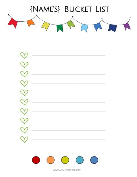 Free Bucket List Printable | Customize Online & Print at Home