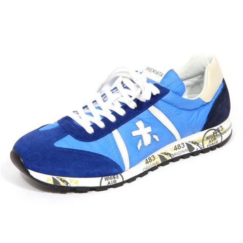 H0572 sneaker uomo PREMIATA LUCY men suede/fabric shoe blue