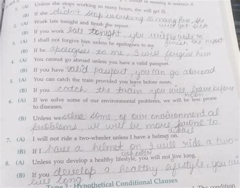 of the following items complete sentence B making it similar in meaning ...