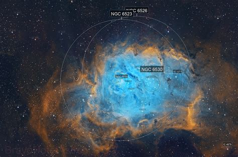Messier 8 (M8) - The Lagoon Nebula (SHO with RGB stars) (BrianH) - AstroBin