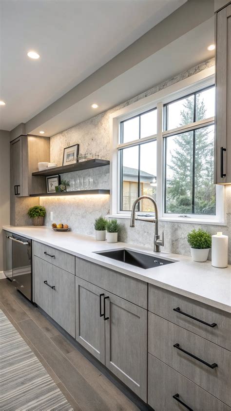 15 Stunning Gray Stained Kitchen Cabinet Ideas