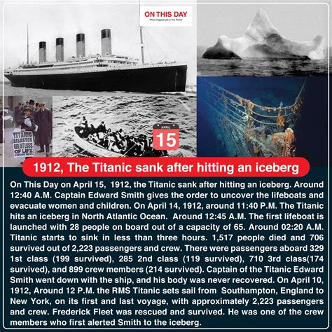 1912, The Titanic sank after hitting an iceberg : r/titanic