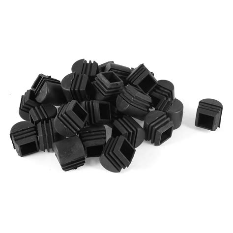 uxcell Square Dome Inserts Box Section Tube Pipe 25mmx25mm 30 Pcs Black ...