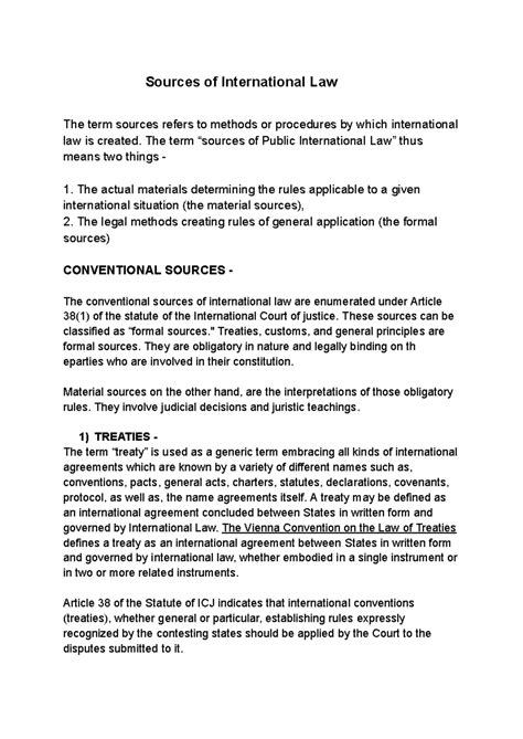 Sources of IL - Sources of International Law The term sources refers to ...