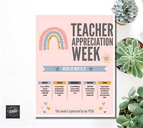 Teacher Appreciation Week Flyer Template Free | AT A GLANCE